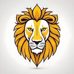 Obraz premium lion head illustration in yellow
