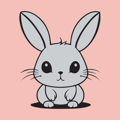 Obraz premium A cute rabbit bunny with a smile vector design