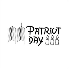 patriot day handwriting doodle style. Vector illustration design. Eps 10