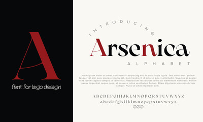 Arsenica vector alphabet font for logo design