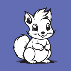 squirrel with a nut vector design