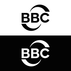 BBC logo. B B C design. White BBC letter. BBC, B B C letter logo design. B B C letter logo design in FIVE, FOUR, THREE, style. letter logo set in one artboard. B B C letter logo vector design.