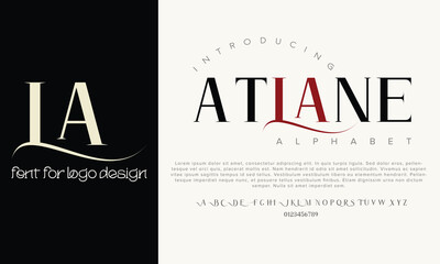 Atlane vector alphabet font for logo design