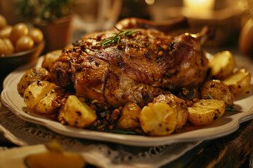 create_photo_with_images_of_roasted_meats_very_compl_a491037b-7100-48c7-8e69-ce09ba601d7d , Generative  IA