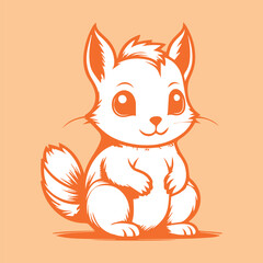 squirrel with a nut vector design