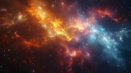 A dense and dynamic abstract of the galactic core, countless twinkling stars, vibrant nebula colors, swirling cosmic dust, ethereal light, high contrast, hd quality, soft focus.