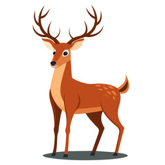 Obraz premium Vector silhouette of a deer with antlers Isolated on white background.