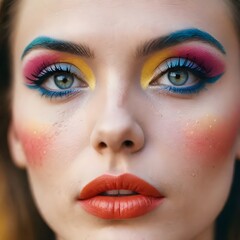 Naklejka premium a woman with a painted face.