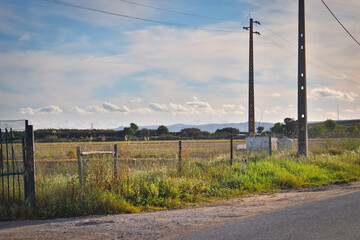 Fototapeta premium landscape with a fence
