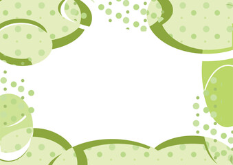 爽やかな緑の水彩フレームイラスト