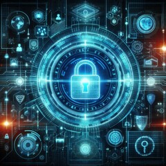 Obraz premium Technology, Futuristic, Digital, Firewall, Encryption, Information, Technology, Artificial, Intelligence