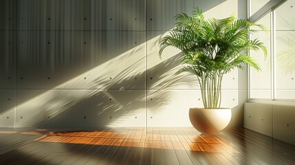 An indoor Bamboo plant in a Zen-inspired space. Generative AI.