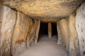 dolmen of Menga, 5,500 years BC, Antequera, Málaga, Andalusia, Spain