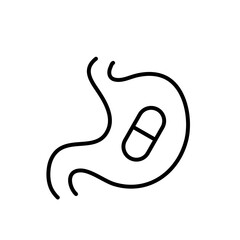 Obraz premium Flatulence and Indigestion Icon