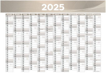 2025 france front annual calendar