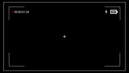 Camera frame. Camera recording screen overlay. Data of camera when recording.