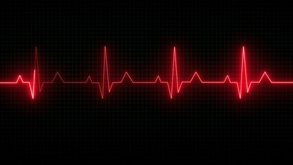 Heart rate monitor electrocardiogram background. Heart rate and pulse on black screen.Heartbeat monitor EKG line showing.