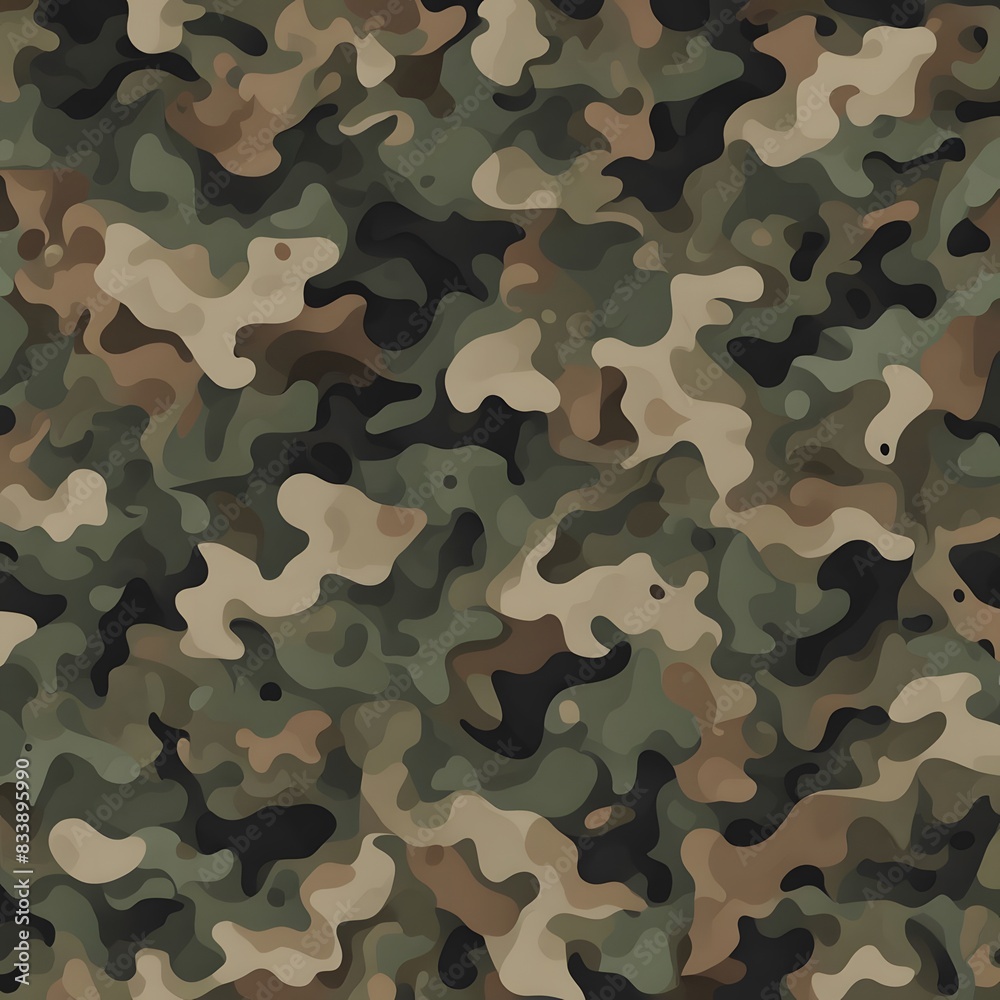 Wall mural 
army camouflage pattern, modern military uniform, fabric texture