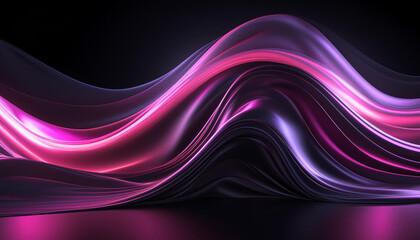Wavy pattern created with pink purle green colors. Liquid silk transparent effect
