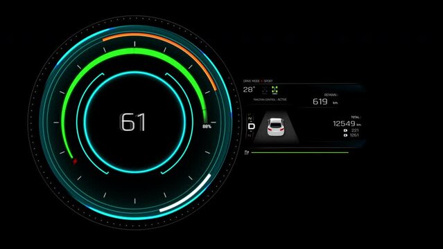 EV Car dashboard template. Car charging user interface. Digital speedometer of car driving with acceleration, dashboard. speedo meter-car speedo meter-vehicle speedo meter-meter-car meter