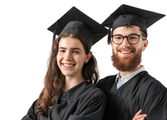 happy young graduated student couple