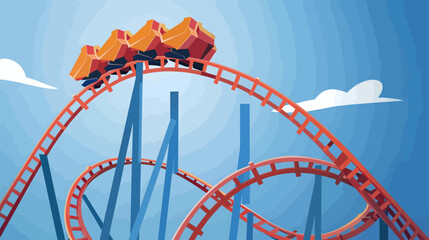 roller coaster vector flat minimalistic isolated vector style illustration