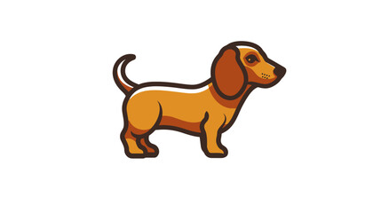 sausage dog dachshund logo vector icon illustration line outline style