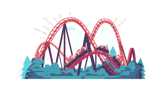 roller coaster vector flat minimalistic isolated vector style illustration