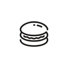 Macaron icon vector. Linear style sign for mobile concept and web design. Macaron symbol illustration. Pixel vector graphics - Vector.	