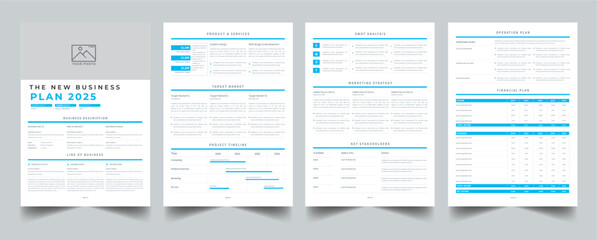 Business Plan Design layout Template With 4 page concept