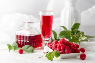 Raspberry liquor and fresh berries.