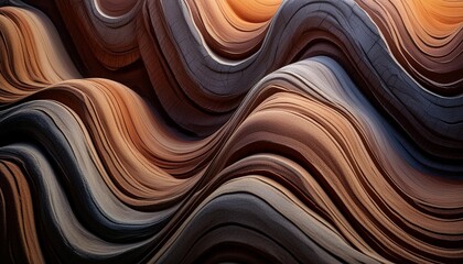 a closeup shot of a brown hardwood surface showcasing waves and patterns resembling a rocky...