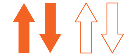 up down orange arrows icon. vector illustration