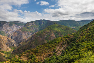 Wings of Tatev aerial tramway, Tatev, Armenia.