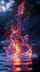 A music industry application using blockchain for digital rights management featuring transparent royalties artist empowerment and secure transactions The environment should feel innovative and fair
