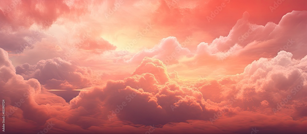 Poster red tinted clouds against a sunset sky, providing a captivating background for the copy space image.