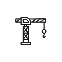Crane icon vector. Linear style sign for mobile concept and web design. Crane symbol illustration. Pixel vector graphics - Vector.	