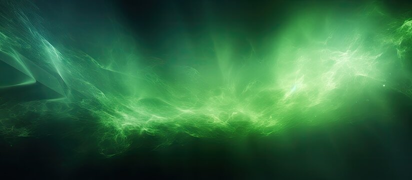 Abstract green flare lighting in a copy space image.