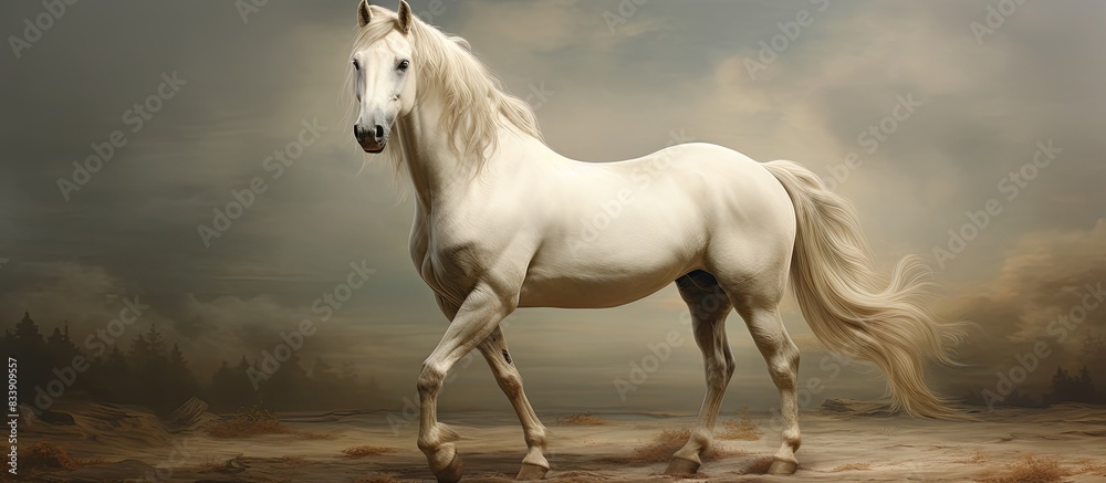 Poster Equine animal with a majestic appearance. with copy space image. Place for adding text or design