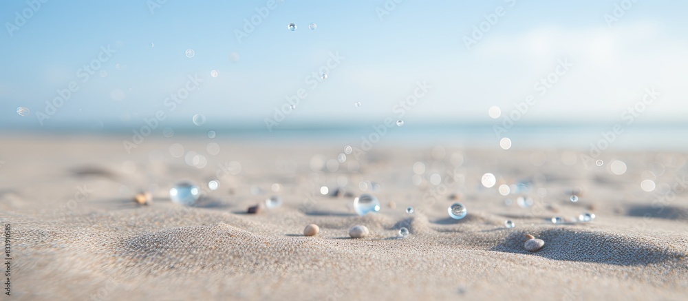 Aufkleber fine sand particles in a beach setting with a blurred copy space image.