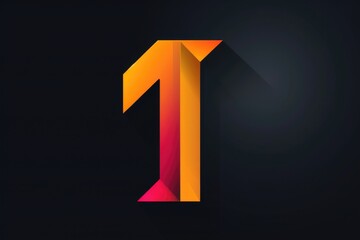 Picture of a number one with a long shadow on a black background, great for use in financial or mathematical contexts