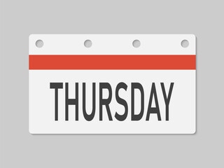 Template icon page calendar, day of week Thursday