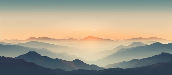 Obraz premium Mountain sunrise with copy space image.