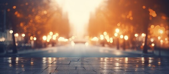 Abstract background with a blurred outdoor street in the copy space image.