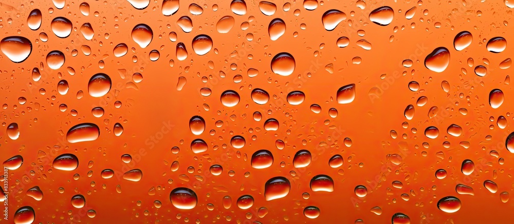 Aufkleber Droplets on the metal surface create an abstract background and texture for design purposes with ample copy space image included.