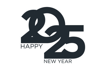 2025 Happy New Year logo design vector