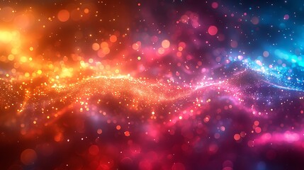 Fototapeta premium An abstract depiction of neon lights, twinkling in a vibrant and chaotic dance, high-energy scene, electric colors, dynamic light streaks, high contrast, hd quality, soft focus.