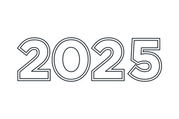 2025 Happy New Year logo design vector