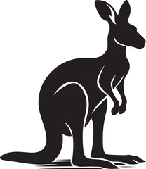 Kangoro vector, Silhouette style, white background. 