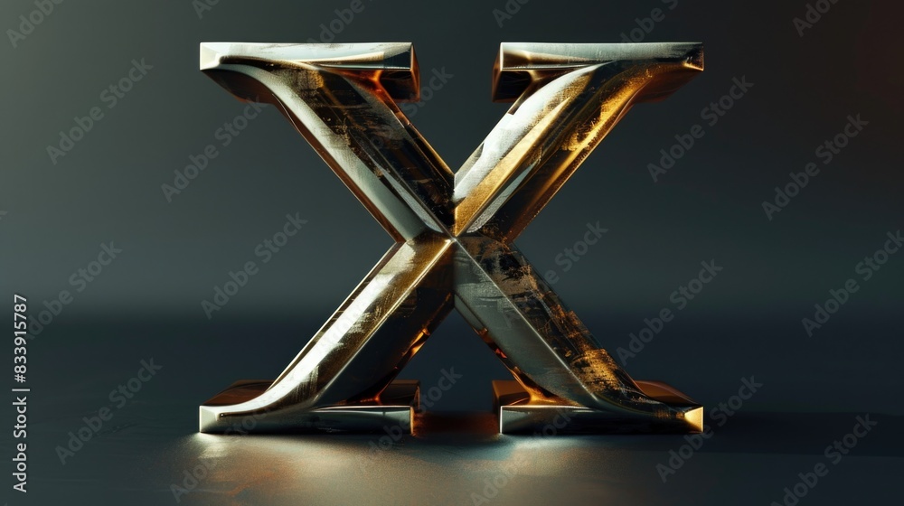 Poster A close-up view of a metal object placed on a table, suitable for use in product photography or illustration